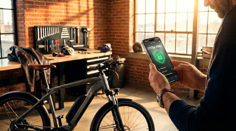SafeRide Steve tracking an electric bike using a smartphone security app